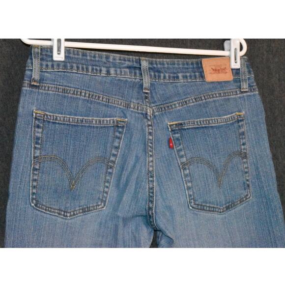 Levi's 519 Low Flare Legs Women's 11S Distressed Denim Jeans Blue Y2K - Picture 5 of 9